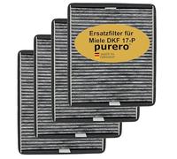 purero® Filtre à charbon actif - Filtre de rechange pour Miele DKF 17-P / 7932330, modèle successeur de DKF 17-1 - Dissipation optimale des odeurs - Fabriqué en Allemagne