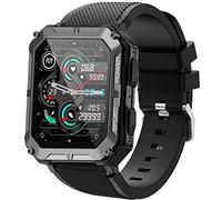 Pureroyi Bracelet de rechange classique en silicone pour montre intelligente Lamshaw 4,7 cm C20 Pro, Militaire/Meoonley 4,7 cm C20 Pro, Kospet Panzer M2 4,7 cm Watch/Mazda M2 4,7 cm, Noir, Classique