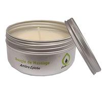 Purespa Bougie de Massage naturelle parfumée - 100% sensuel et relaxant ( Ambre Épicé, 80 gr)