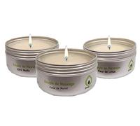 Purespa Bougie de Massage naturelle parfumée - 100% sensuel et relaxant Pack(Monoï, Lotus, 1001 Nuits | 80 gr X3)