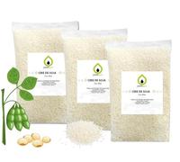 PURESPA, Cire de soja en granulés 3kg - 100% naturelle et végétale - Sans OGM, sans paraffine - Pour fabrication de bougies maison, fondants parfumés, chandelles DIY