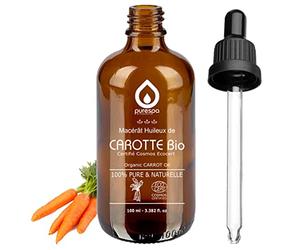 Purespa, Huile de CAROTTE BIO | macérât huileux 100% Pure et Naturelle | Certifié Cosmos ECOCERT, flacon Verre | (100 ml)