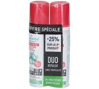 Puressentiel - Duo Lait répulsif Waterproof Anti-moustiques - Zones tropicales - Corps et visage - Actif 100% d'origine naturelle dont Citronnelle - Efficacité 7,5H - 2 x 75 ml
