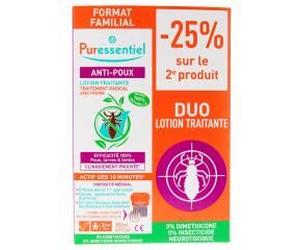 Puressentiel Anti-Poux Lotion Traitante 200 ml + Peigne Lot de 2 x 200 ml - Lot 2 x 200 ml