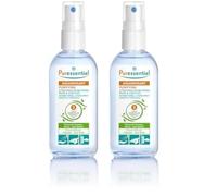 Puressentiel - Assainissant - Lotion Spray aux 3 Huiles Essentielles - Elimine 99,9% des bactéries et des virus - Mains et Surfaces -Odeur Citronnée- Fabrication Française - 80 ml (Lot de 2)