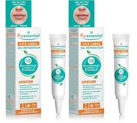 Puressentiel - Bien être au Quotidien - Gel Réparateur SOS Labial - aux 10 Huiles Essentielles - 100 Pour cent Pures et Naturelles - Aide à Apaiser les Sensations de Brûlures - 10 Ml (Lot de 2)