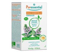 Puressentiel - Capsules d’huile essentielle de Menthe poivrée - BIO HEBBD - 100 pourcent pure et naturelle - Goût Neutre - 60 mini-capsules
