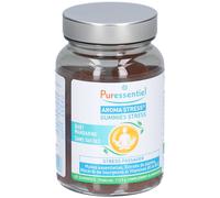 Puressentiel - Aroma Stress - Gummies Stress aux huiles essentielles bio - Extraits de Ginseng et Rhodiole Vitamines B3 et B12 - Favorise la concentration et aide à lutter contre l'anxiété - 45 Gommes