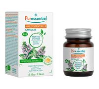 Puressentiel - Capsules d’huile essentielle de Menthe poivrée - BIO HEBBD - 100 pourcent pure et naturelle - Goût Neutre - 60 mini-capsules
