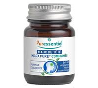 Puressentiel - Comprimés Migra Pure - Huiles essentielles, Extraits de plantes, Vitamine & Magnésium Marin - Formule naturelle et concentrée - Soulage les maux de tête -Compléments alimentaires - x15