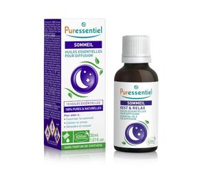 Puressentiel Mélange d'Huiles Essentielles pour Diffusion Sommeil 30 ml | Contient 10 huiles essentielles 100% pures et naturelles. Pour la détente et la sérénité