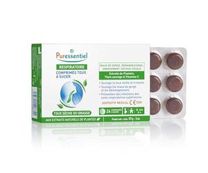 Puressentiel - Respiratoire - Comprimés Toux à Sucer - Soulage les Maux de Gorge et Prévient des Infections des Voies Respiratoires - aux Huiles Essentielles Bio - 24 Comprimés