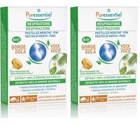 Puressentiel - Respiratoire - Pastilles Menthe Pin - A l'extrait d'Erysimum - Apaise la gorge et cordes vocales fatiguées - 20 pastilles (Lot de 2)