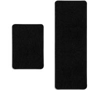 PureSwan Lot de 2 tapis de salle de bain absorbants et lavables, antidérapants, épais et doux, en chenille pour sol de salle de bain, douche, évier (43,2 x 61 cm + 43,2 x 119,4 cm, noir)