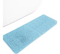PureSwan Tapis de salle de bain 119,2 x 43,2 cm - Absorbant et lavable - Antidérapant - En chenille épaisse et douce - Pour sol de salle de bain, douche, évier - Bleu ciel