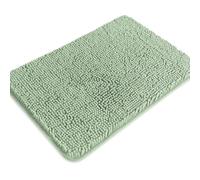 PureSwan Tapis de salle de bain écume de mer - Tapis de bain absorbant et lavable, antidérapant, tapis de bain en chenille épaisse et douce pour sol de salle de bain, douche, évier - 43,2 x 61 cm