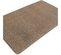 PureSwan Tapis de salle de bain extra large, 76,2 x 127 cm, en chenille épaisse, absorbant et lavable, antidérapant, pour salle de bain, douche, lavabo (taupe)