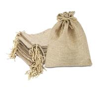 PuretéavHom 15 Pièces Pochon Tissu 17x23cm Sac en Toile de Jute Réutilisable Pochon Dragees avec Cordon Idéal pour Rangement Bijoux Sachet Mariage DIY Décoration Fête Communion Cosmétiques