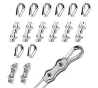 PuretéavHom 16 Pièces M5 Serre Cable Acier Inox Set avec 8 Pièces Pinces Duplex Clips & 8 Pièces Cosses de Câble Métallique pour Fixation Corde a Linge Filin Tondeuse Cable Acier 5mm