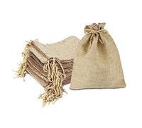 PuretéavHom 20 Pièces Pochon Tissu 15x20cm Sac en Toile de Jute Réutilisable Pochon Dragees avec Cordon Idéal pour Rangement Bijoux Sachet Mariage DIY Décoration Fête Communion Cosmétiques