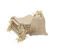 PuretéavHom 30 Pièces Pochon Tissu 7x9cm Sac en Toile de Jute Réutilisable Pochon Dragees avec Cordon Idéal pour Rangement Bijoux Sachet Mariage DIY Décoration Fête Communion Cosmétiques