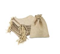 PuretéavHom 30 Pièces Sac en Toile de Jute 10x14cm Pochon Tissu Réutilisable Pochon Dragees avec Cordon Idéal pour Rangement Bijoux Sachet Mariage DIY Décoration Fête Communion Cosmétiques