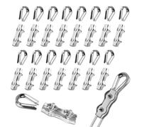 PuretéavHom 32 Pièces M2 Serre Cable Acier Inox Set avec 16 Pièces Pinces Duplex Clips & 16 Pièces Cosses de Câble Métallique pour Fixation Corde a Linge Filin Tondeuse Cable Acier 2mm
