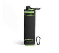 Purewell Gourde Filtrante Outdoor 500ml - Système Press & Drink Filtre 99,999% des Bactéries, Virus, Chlore & Odeurs - Capacité de Filtration 10000L pour Camping, Randonnée, Survie et Voyages