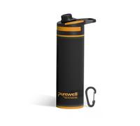 Purewell Gourde Filtrante Outdoor 500ml - Système Press & Drink Filtre 99,999% des Bactéries, Virus, Chlore & Odeurs - Capacité de Filtration 10000L pour Camping, Randonnée, Survie et Voyages