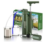 Purewell Pompe à filtre à eau à osmose inverse de 0,0001 μm, réduit le TDS et le chlore, équipement d'urgence et de survie portable en plein air - Camping, randonnée, randonnée