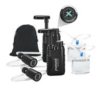 Purewell Pompe Filtrante à Main 0.01 Micron - Filtre à Eau Portable Élimine 99.999% des Bactéries - pour Randonnée, Camping, Voyage et Survie