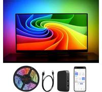 PurezmMoto Bande rétro-éclairage pour téléviseur, Bande d'éclairage d'ambiance par Immersion, Kit rétroéclairage TV LED HDMI 2.0 avec boîtier synchronisation, contrôle Vocal Intelligent
