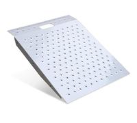 PURFINO Rampe de Remise 74 cm x 61 cm pour Tondeuse Autoportée et Matériel de Jardin - Capacité 340 kg Plaque Perforée Antidérapante pour ATV, Motos, Garages et Granges (1 pièce, Alliage D’Aluminium)