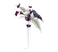 PURFUU Bouquet de mariée fait à la main - Décoration de mariage - Bouquet de fleurs callaLily pour une célébration d'anniversaire gracieuse