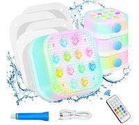 Purheme Lumières de piscine submersibles rechargeables avec télécommande, étanche, chargement USB-C sous-marin, batterie intégrée de 2600 mAh, aimant de 16 couleurs changeantes, lumières LED