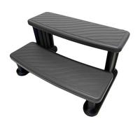 Puri Tech Escalier Universel pour Piscine, Accessoires de Spa, Marches antidérapantes et durables - Gris Clair