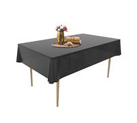 Puricon【Lot de 6 Nappes Jetables Plastique Translucide 1.37 x 2.74 M, Nappe Premium RectangulaireTrès Résistant pour l’Aniversaire, Le Mariage, la Gastronomie, Les Réceptions ou Le Ménage-Noir