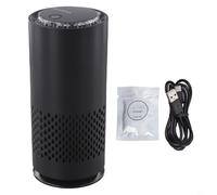 Purificateur d'air portable pour voiture et maison avec technologie à ions négatifs, 4 couches, fonctionnement silencieux, entrée d'air à 360°, taille de bureau compacte, noir/blanc (noir)