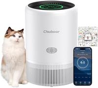 Purificateur d'air pour personnes allergiques, filtre à air HEPA contre les moisissures,la poussière et les poils d'animaux 185m³/h CADR pour chambre à coucher jusqu'à 110m² (Blanc)