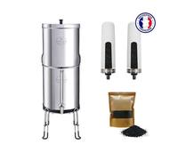 Purificateur d'eau par gravité - Filtration céramique + Charbon actif - 22 L