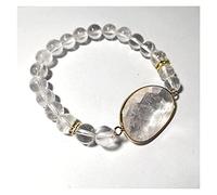 Purification Rock Crystal Pendant Round Natural Stone Beads Fashion Jewelry for Women 23CM