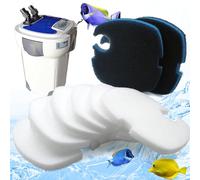 PurifyLogix Lot de 8 tampons de filtre de rechange compatibles avec SUNSUN HW-304B/404B/704B/3000 CF500 Filtre d'aquarium, 6 fils blancs et 2 tampons grossiers