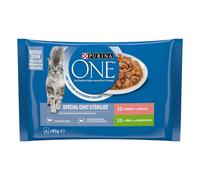 Purina Aliment humide pour chat au saumon, à la dinde et aux carottes, 4 sachets x 85 g