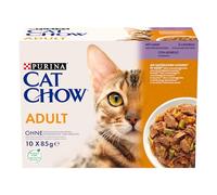 PURINA CAT CHOW Nourriture à l'agneau et aux haricots verts - Pour chat adulte - 10 x 85 g