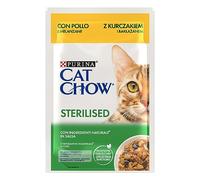 Purina Cat Chow Nourriture Humide pour Chat stérilisé Adulte au Poulet, Environ 85g