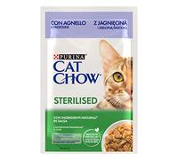 Purina Cat Chow Nourriture Humide pour Chat stérilisé Adulte avec Agneau 26 enveloppes de 85 g