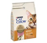 PURINA Cat Chow - Sensitive Croquettes Chat Adulte au Saumon - Sac de 3 kg | Croquettes Chat Sensible Saveur Saumon - Formule Naturium pour soutenir l'estomac et digestion saine - Santé Chat