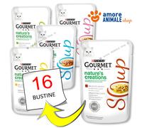 PURINA Chat GOURMET Créations Naturelles → SOUPE - 40 Gr - SAVEURS MÊLÉES - Chat