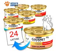 PURINA Chat GOURMET Or - Cœur Tendre - 85 Gr - Saveurs Mixtes - Humide Pour Chat