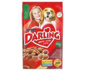 PURINA Darling avec un délicieux mélange de bœuf et de poulet 10 kg